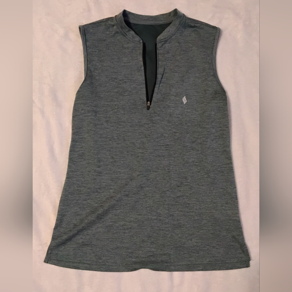 Women's Sleeveless Heathered Green Golf Top